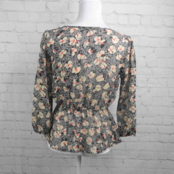 Lily Rose Floral Lace Sheer Blouse | Black/Cream - Picture 2 of 8